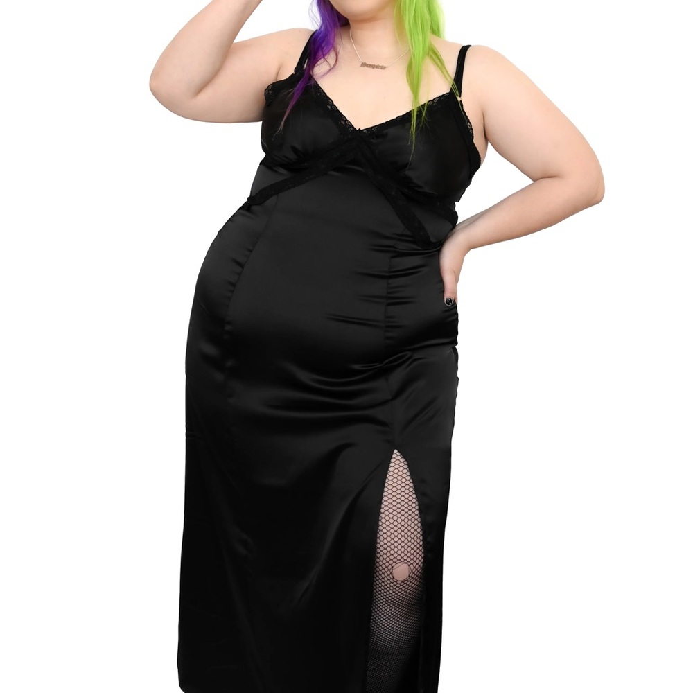 FOXBLOOD Miss World Satin Maxi Dress